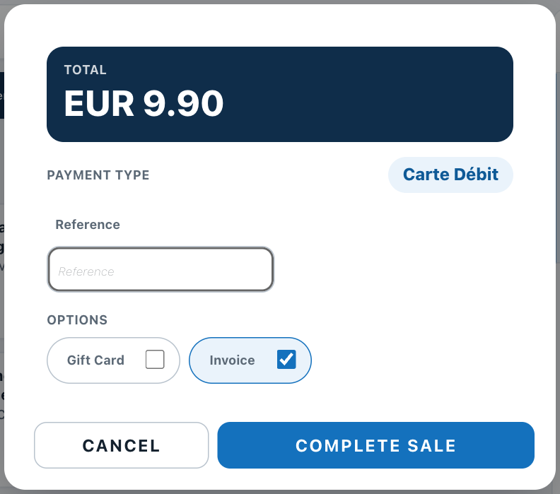 Card payment sheet
