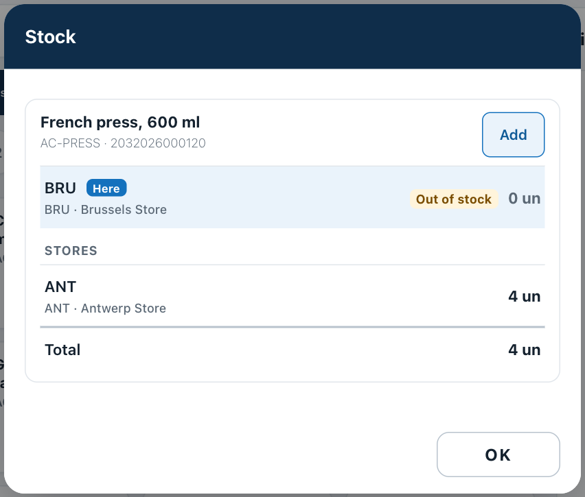 Stock sheet for the French press at Brussels
