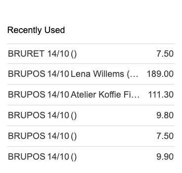 Recently Used list