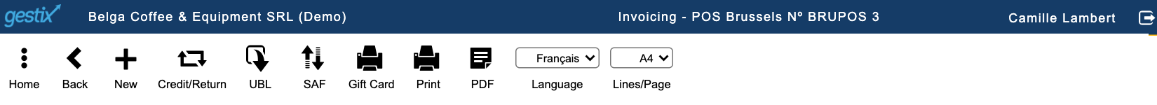 Credit/Return in the original sale's toolbar