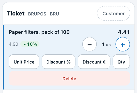 Line with a 10% discount